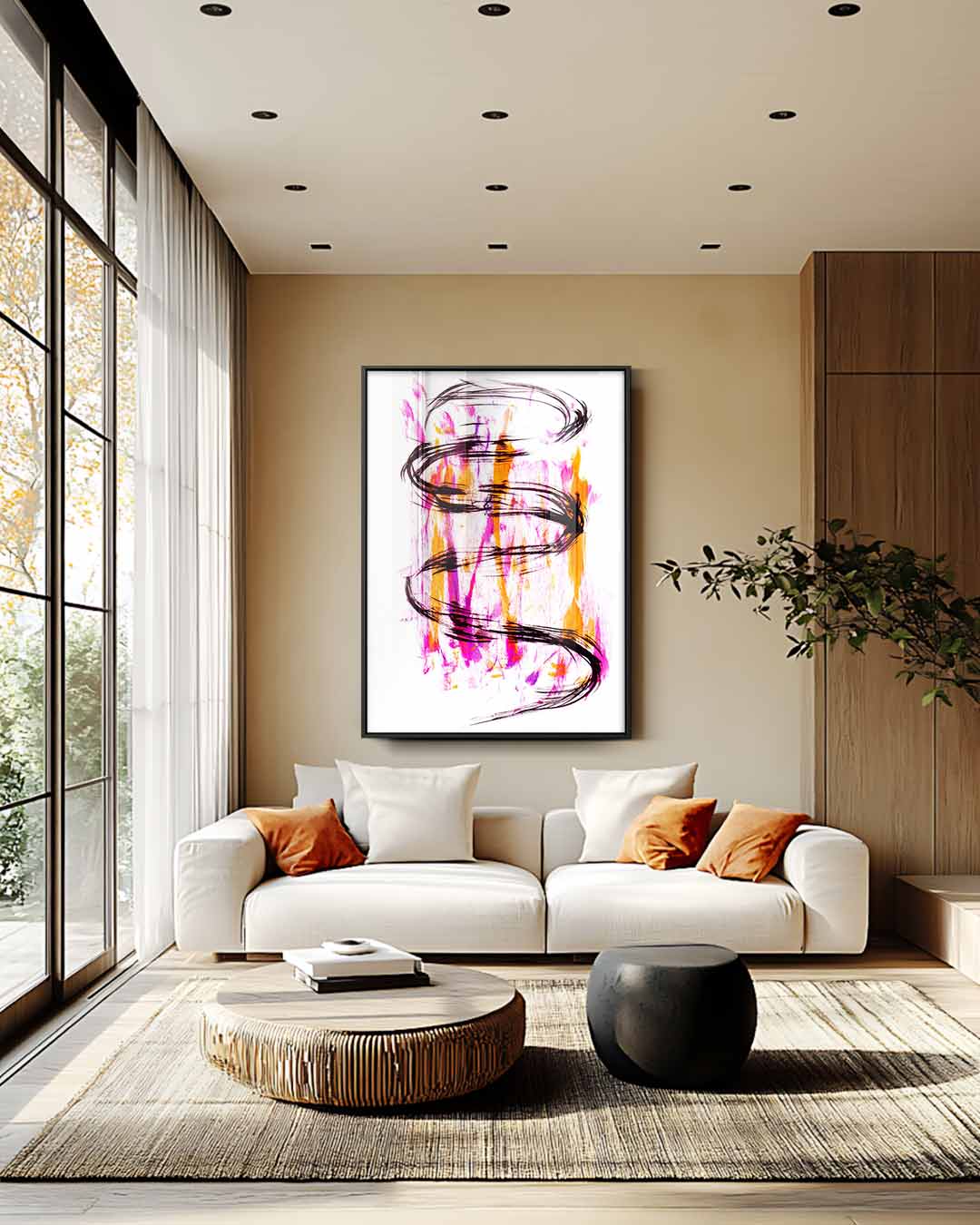 Dynamische Kleurenwervel Kunstwerk-canvas-dibond-plexiglas-wanddecoratie-WallArtistic