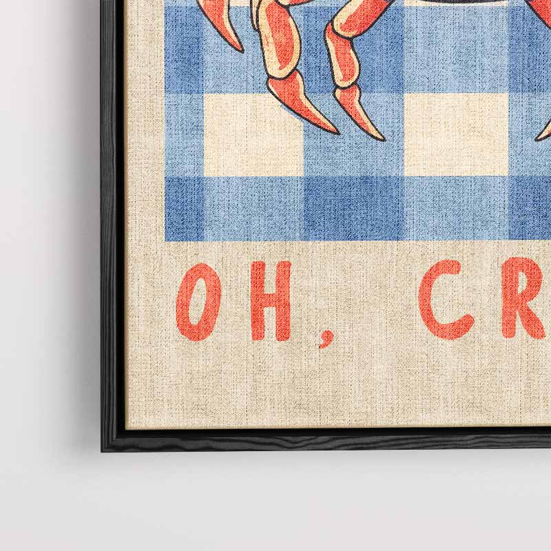 Oh Crab! Speelse Krab Illustratie Kunstwerk-canvas-dibond-plexiglas-wanddecoratie-WallArtistic