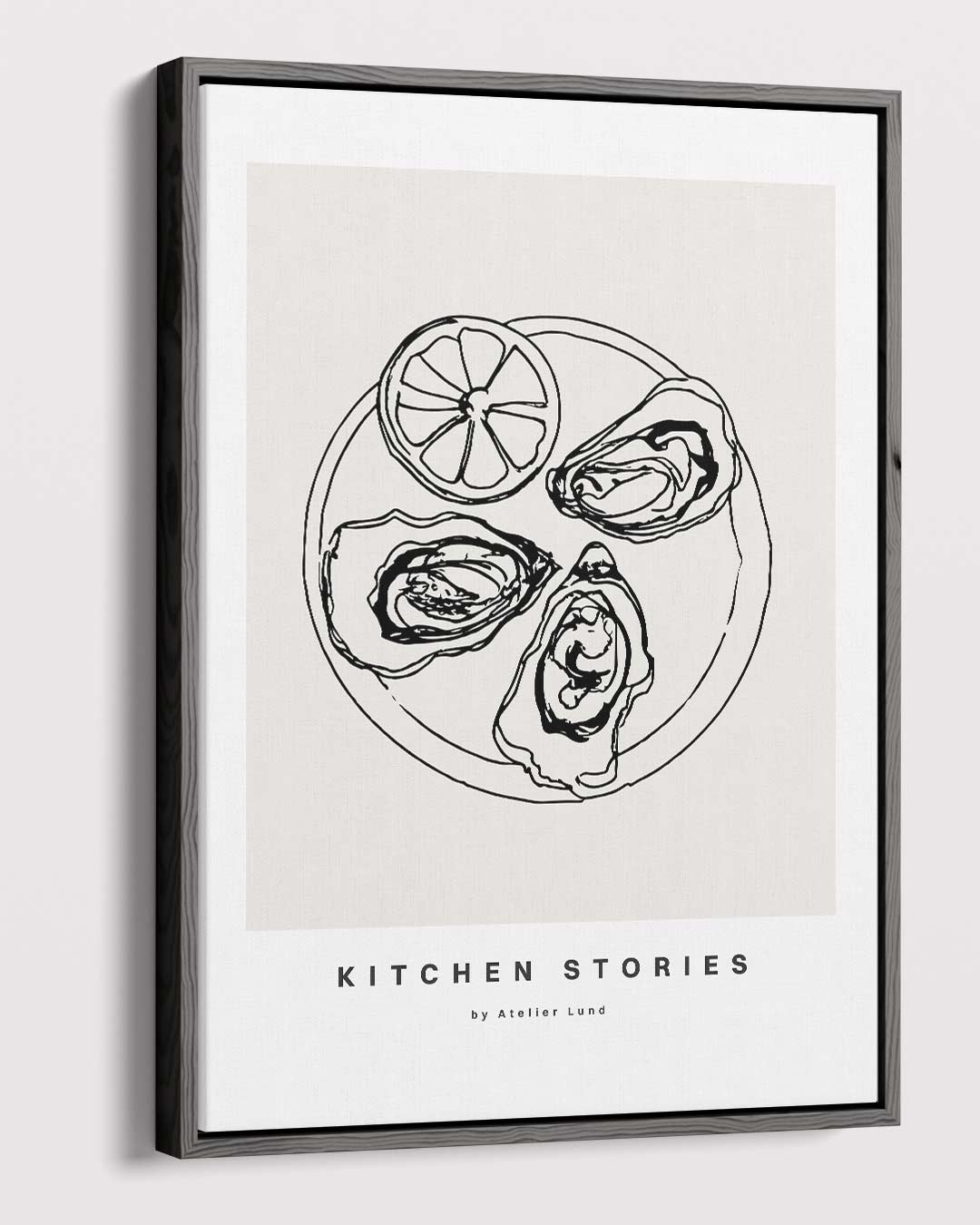 Zilte Geluk: Oesterillustratie Kunstwerk-canvas-dibond-plexiglas-wanddecoratie-WallArtistic
