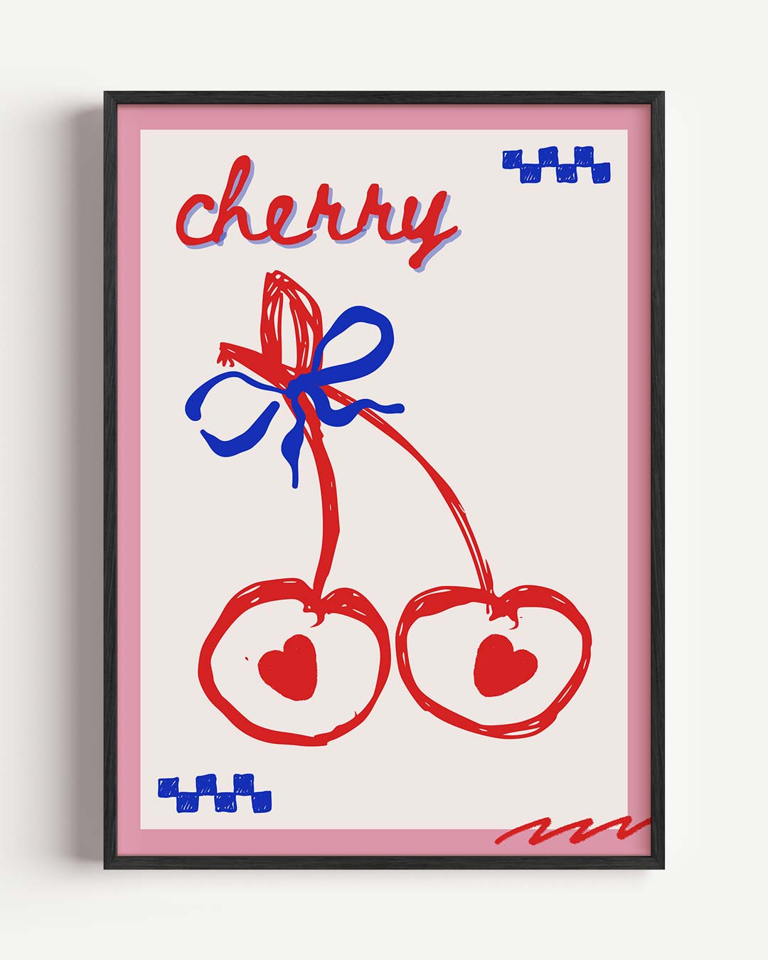 Vrolijke Kersen Illustratie Poster