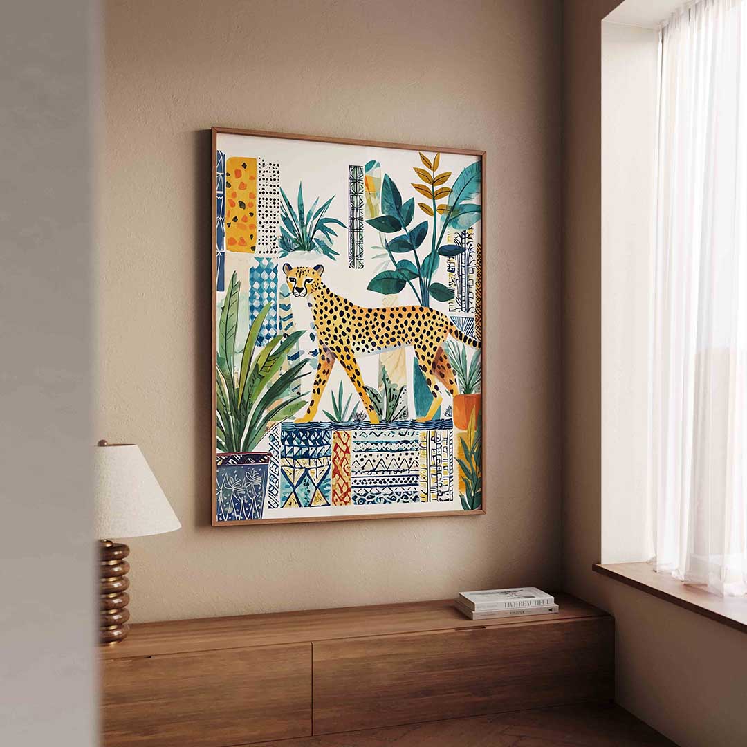 Luipaard en planten Poster