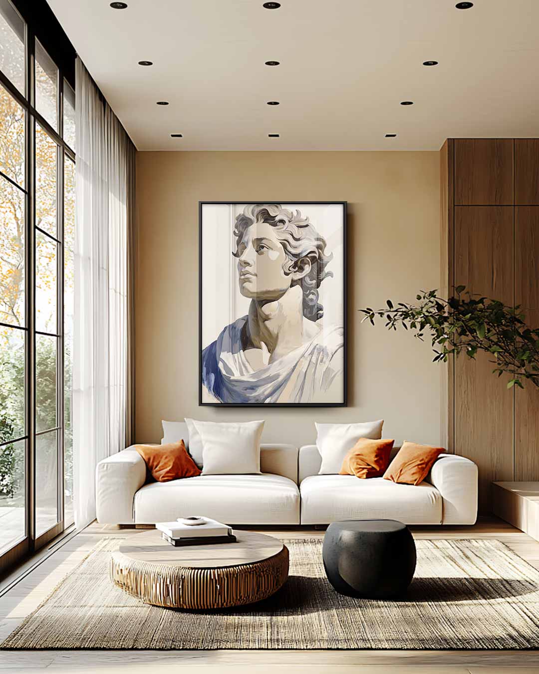 Klassieke Beeldhouwwerken Portret Kunstwerk-canvas-dibond-plexiglas-wanddecoratie-WallArtistic