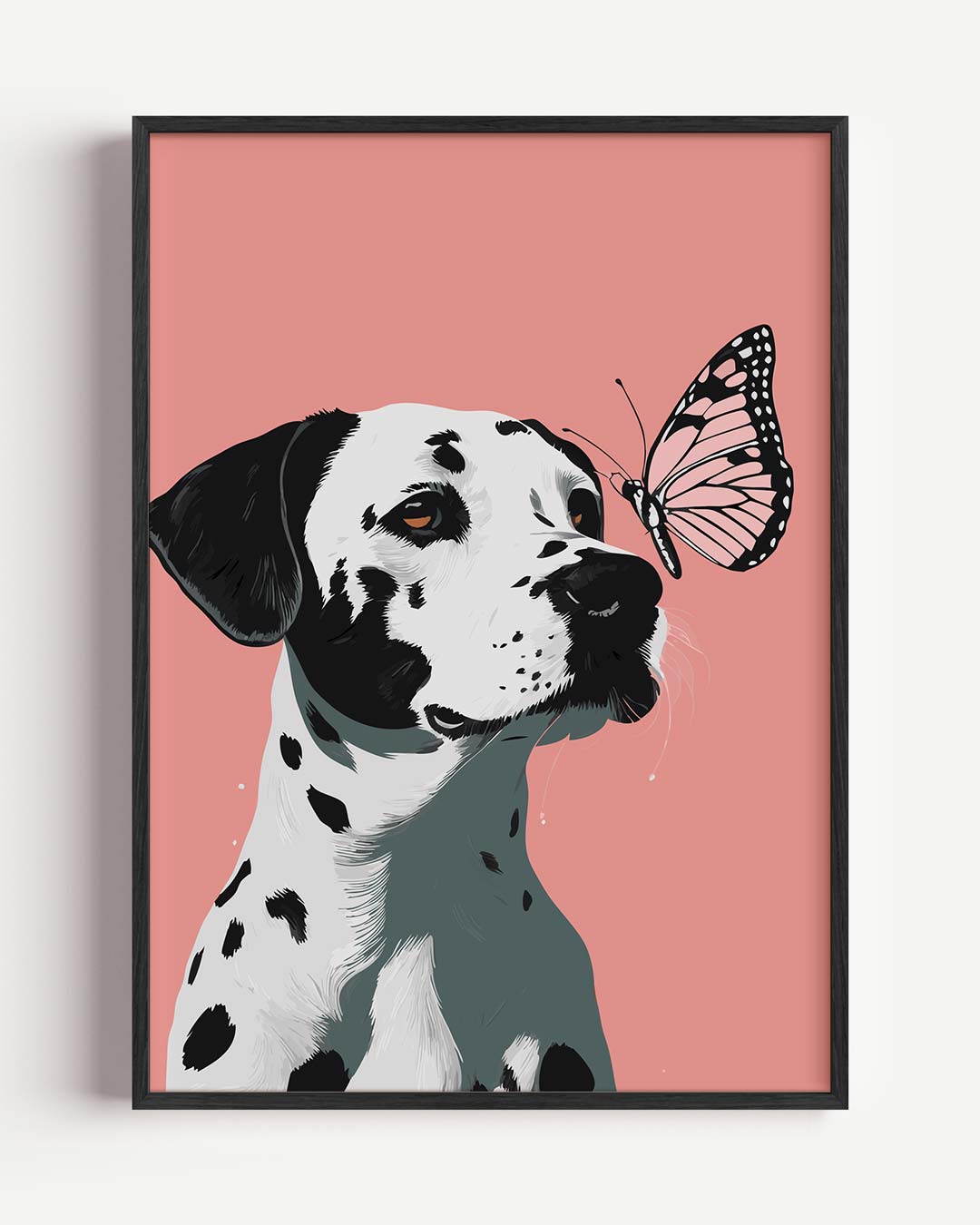Dalmatier met Vlinder Vrolijkheid Poster
