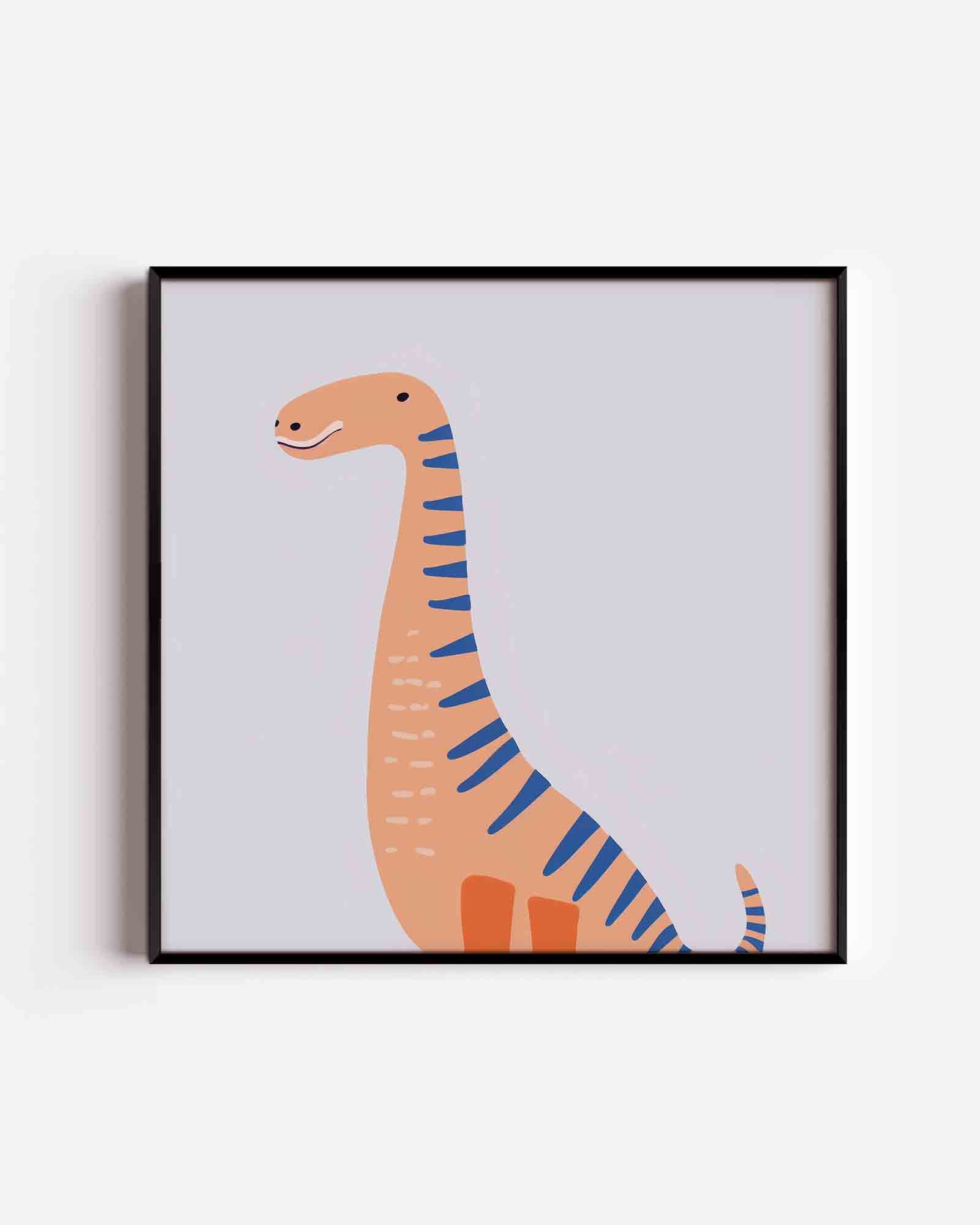 Dinosaurus met blauwe strepen Poster