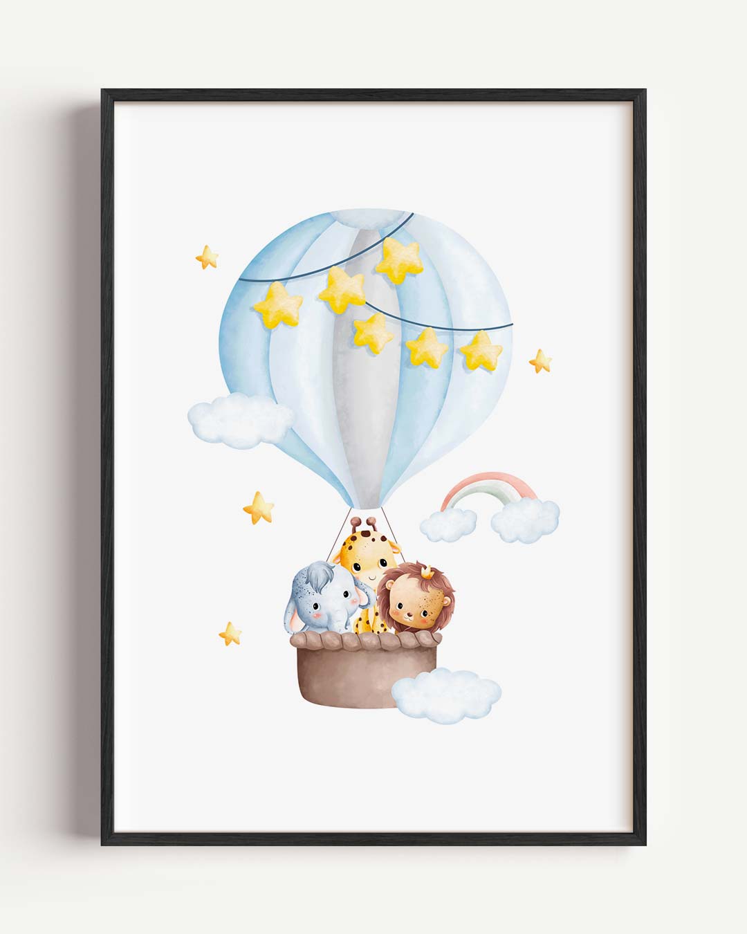 Dromerige Ballon Safari Kinderposter