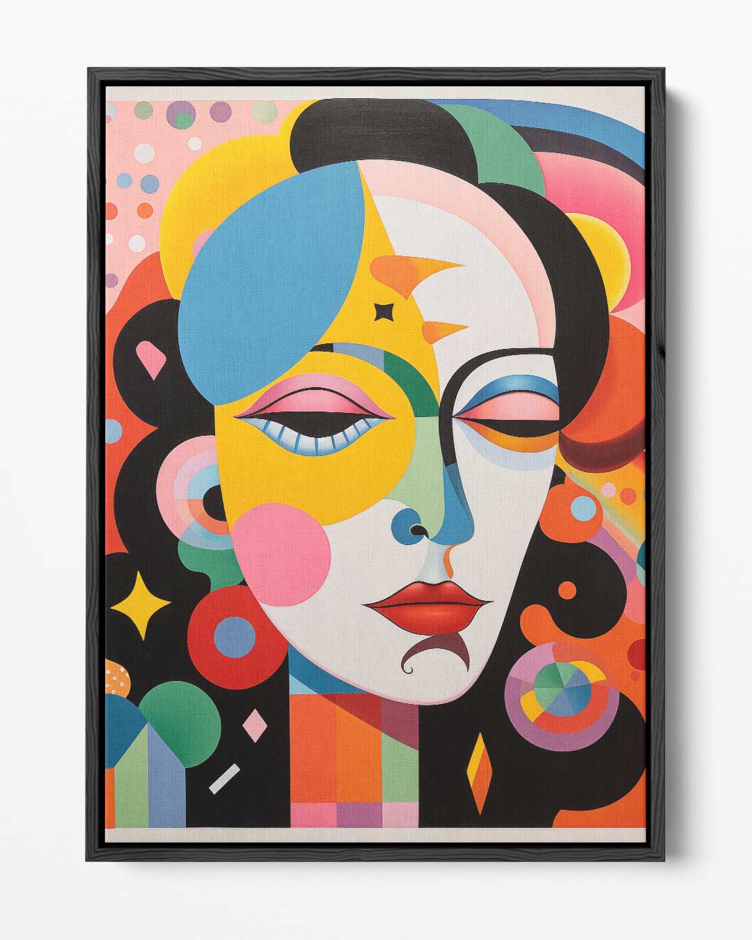 Kleurrijke Dromenportret Kunstwerk-canvas-dibond-plexiglas-wanddecoratie-WallArtistic
