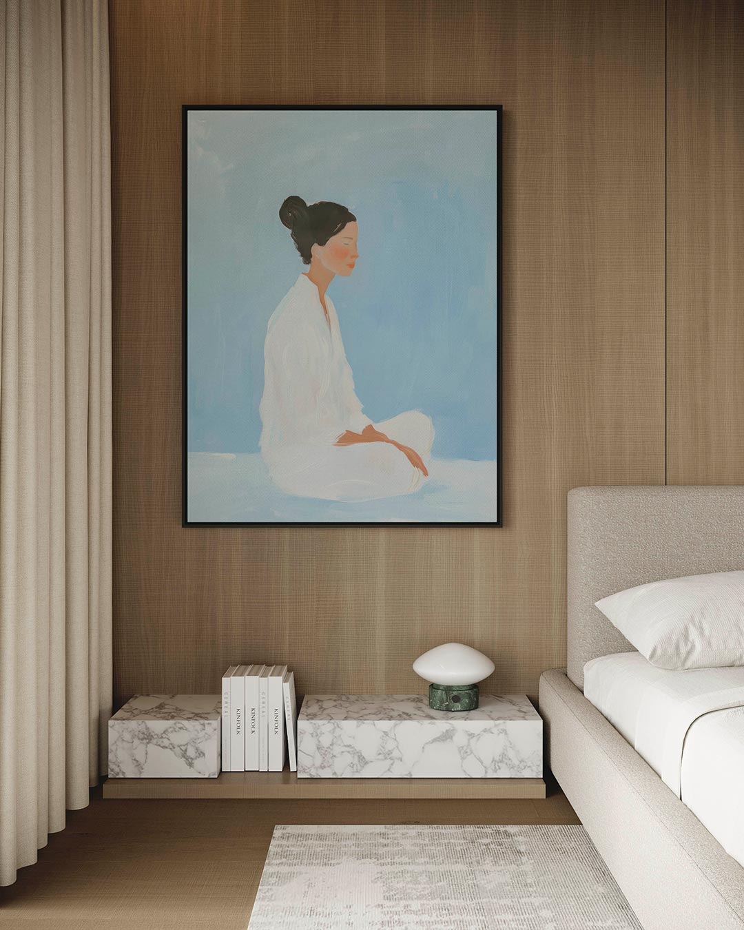 Rustige zittende vrouw Kunstwerk