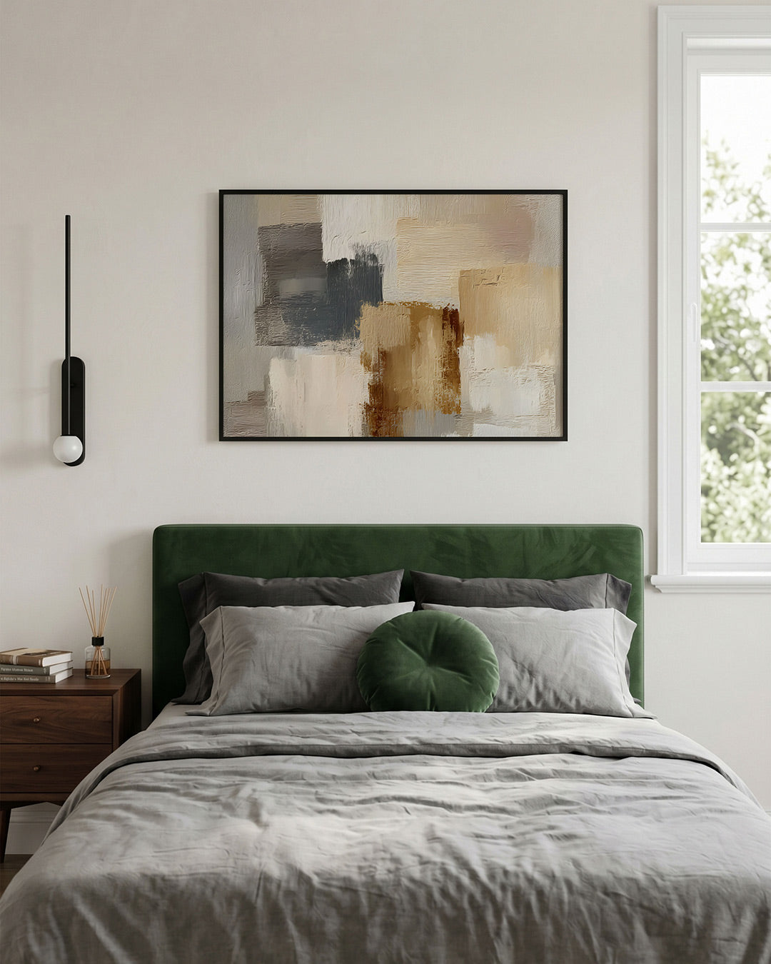 Abstracte beige en grijze vlakken Poster