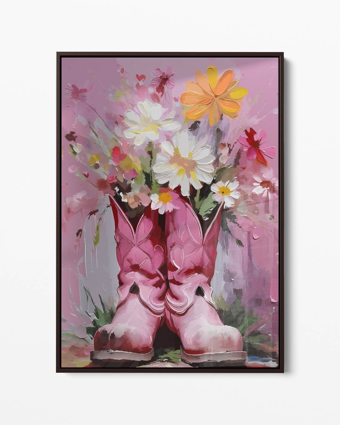 Cowboylaarzen met Bloemen Kunstwerk-canvas-dibond-plexiglas-wanddecoratie-WallArtistic