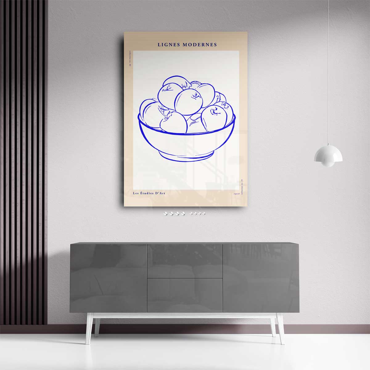 Moderne Lijnen Fruit Schaal Kunstwerk-canvas-dibond-plexiglas-wanddecoratie-WallArtistic