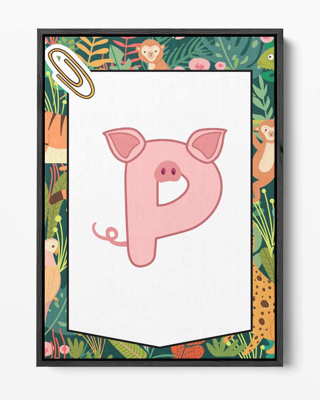 Kinderposter Alfabet Dieren P Kunstwerk-canvas-dibond-plexiglas-wanddecoratie-WallArtistic