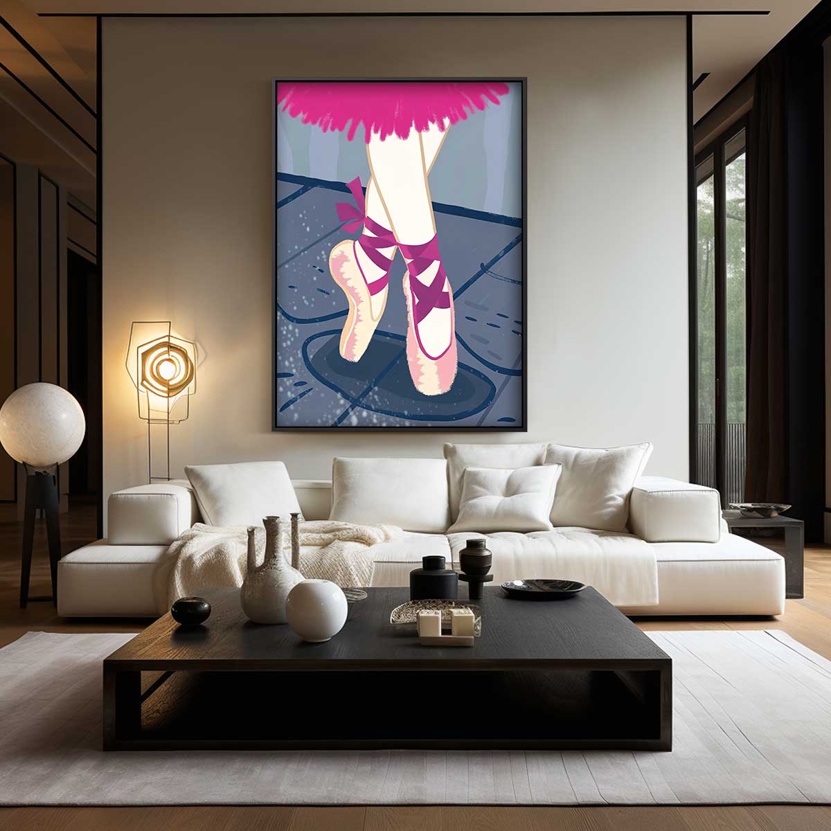 Elegante Balletschoenen in Beweging Kunstwerk-canvas-dibond-plexiglas-wanddecoratie-WallArtistic