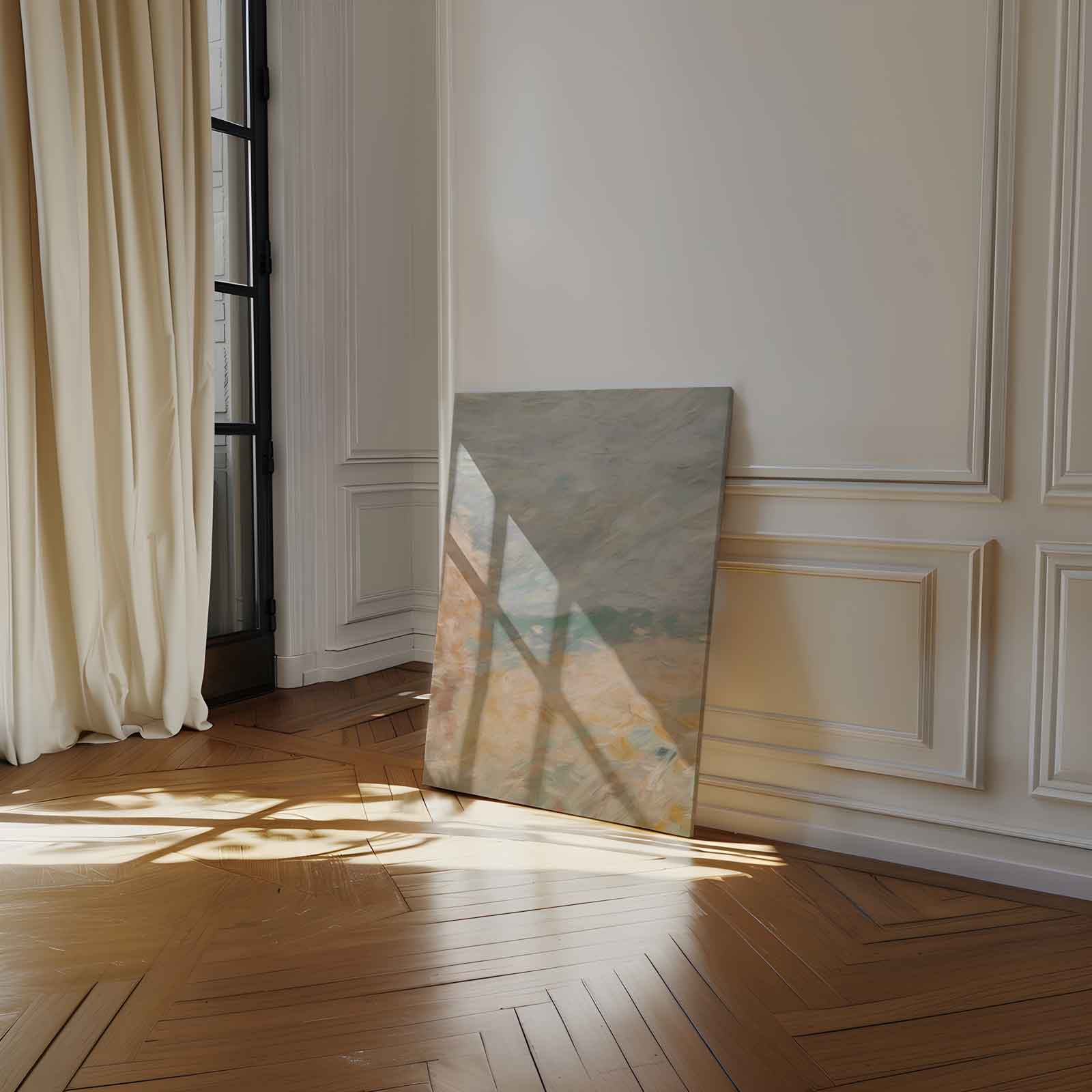 Zomers Veld in Pastel Kunstwerk-canvas-dibond-plexiglas-wanddecoratie-WallArtistic