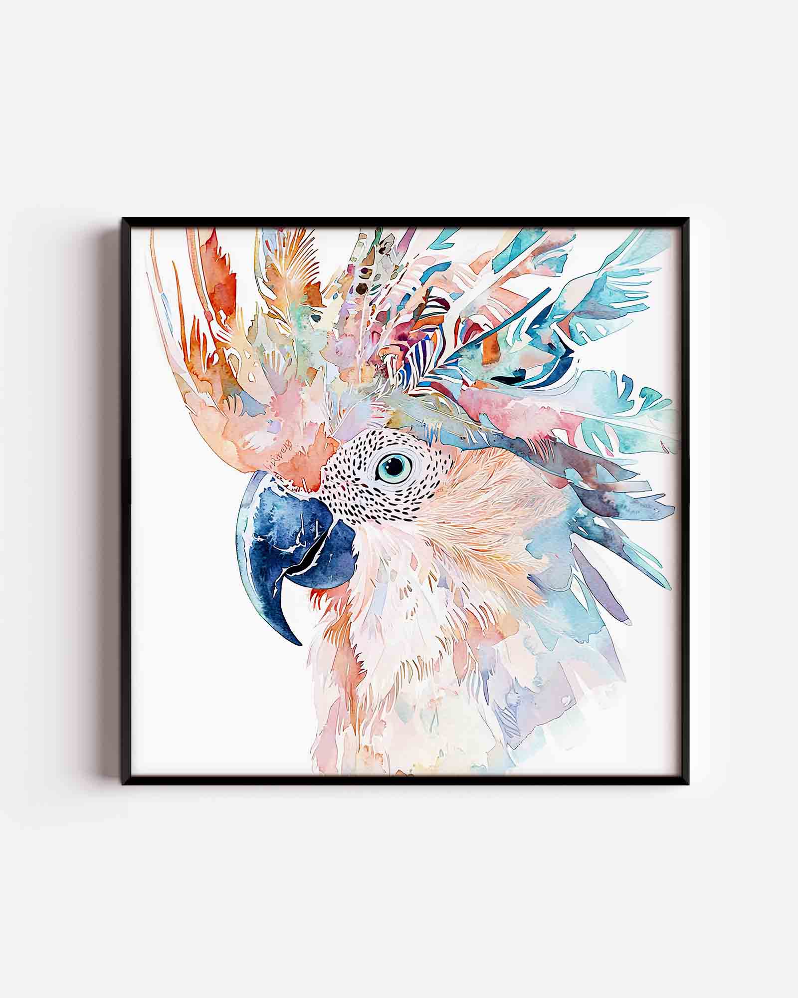 Papegaai met kleurrijke veren Poster