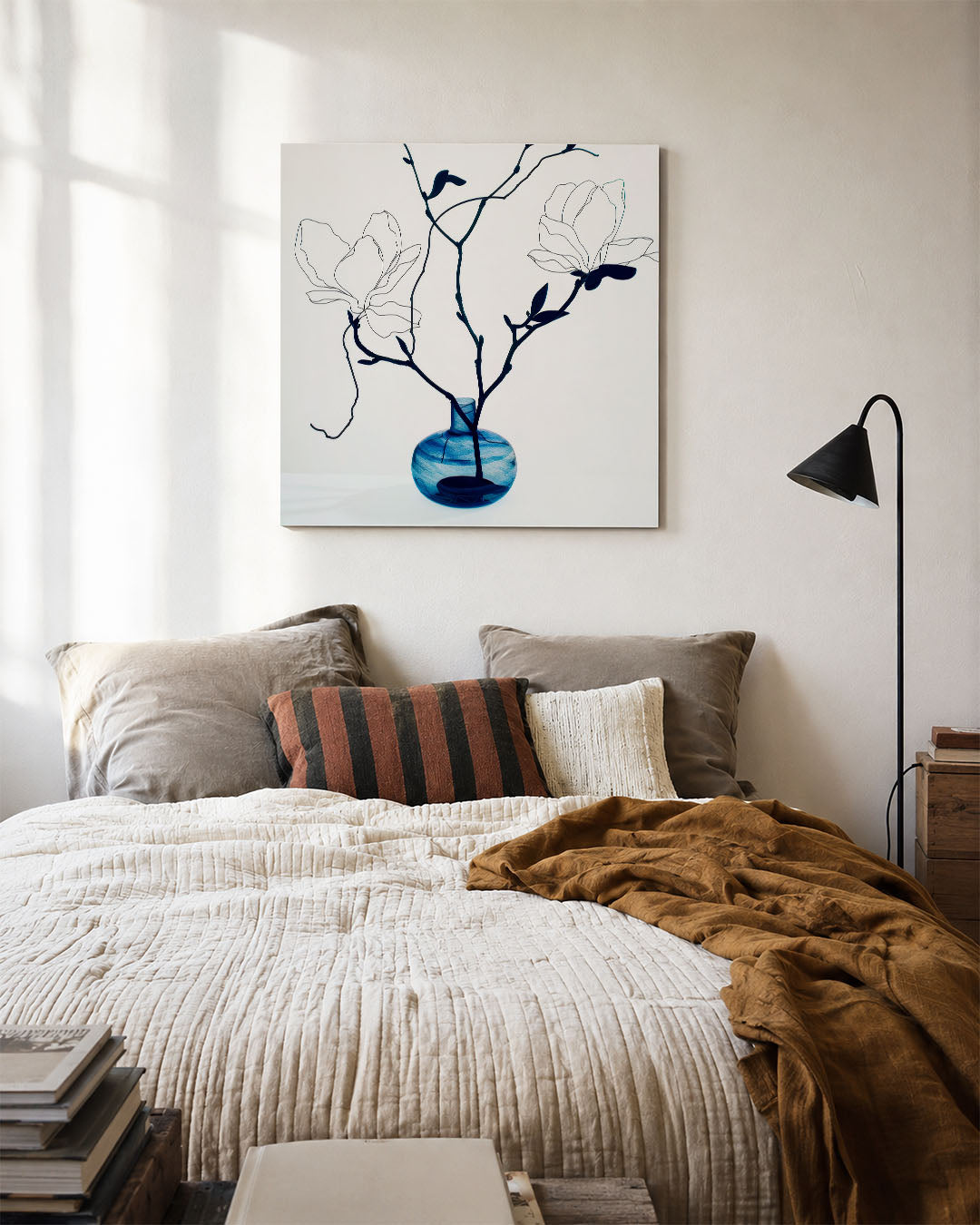 Lijnbloemen in vaas Kunstwerk