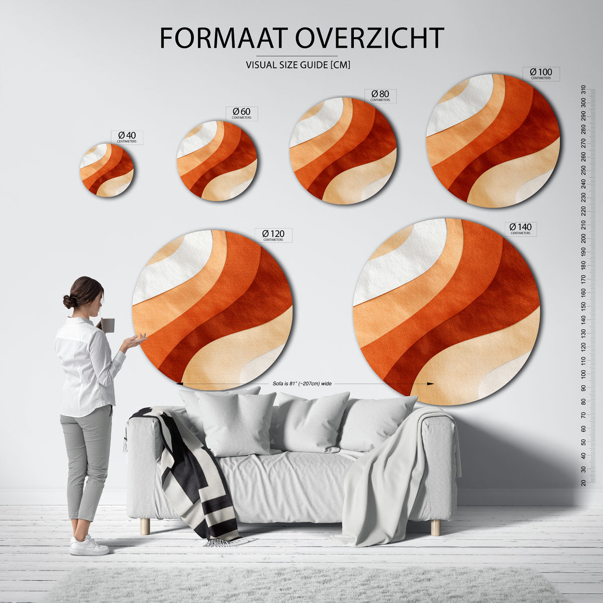 Golvende vormen Muurcirkel