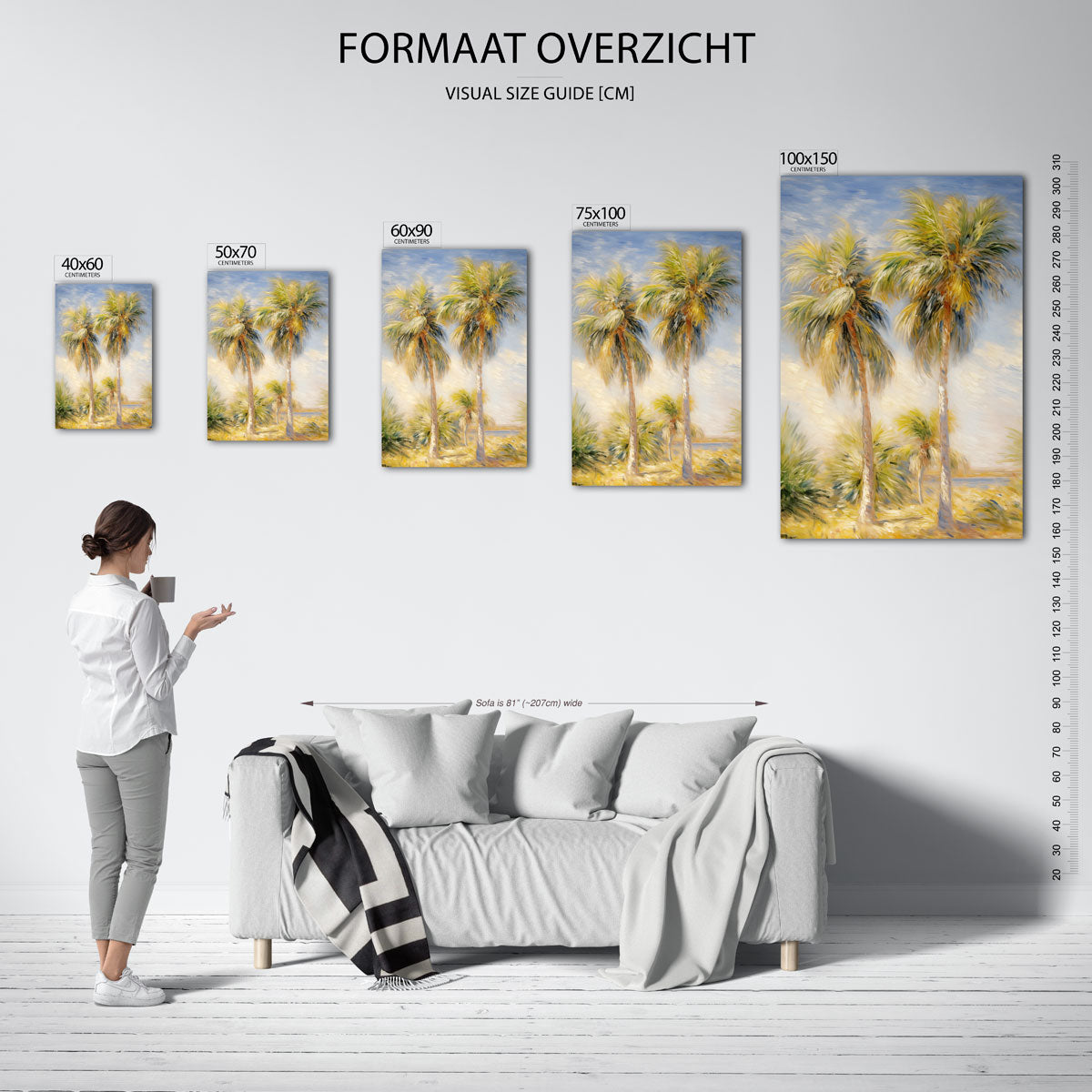Tropische palmbomen Kunstwerk