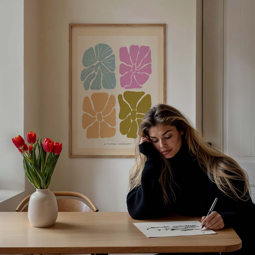 Vrouwelijke Bloemenpracht Poster-WallArtistic