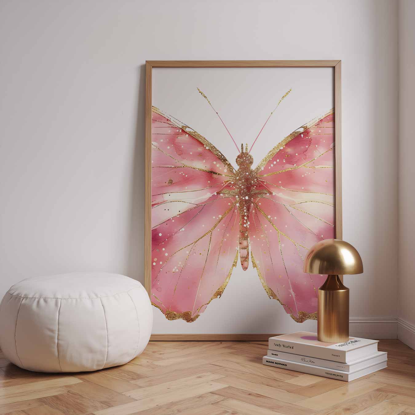 Betoverende Roze Vlinder Poster