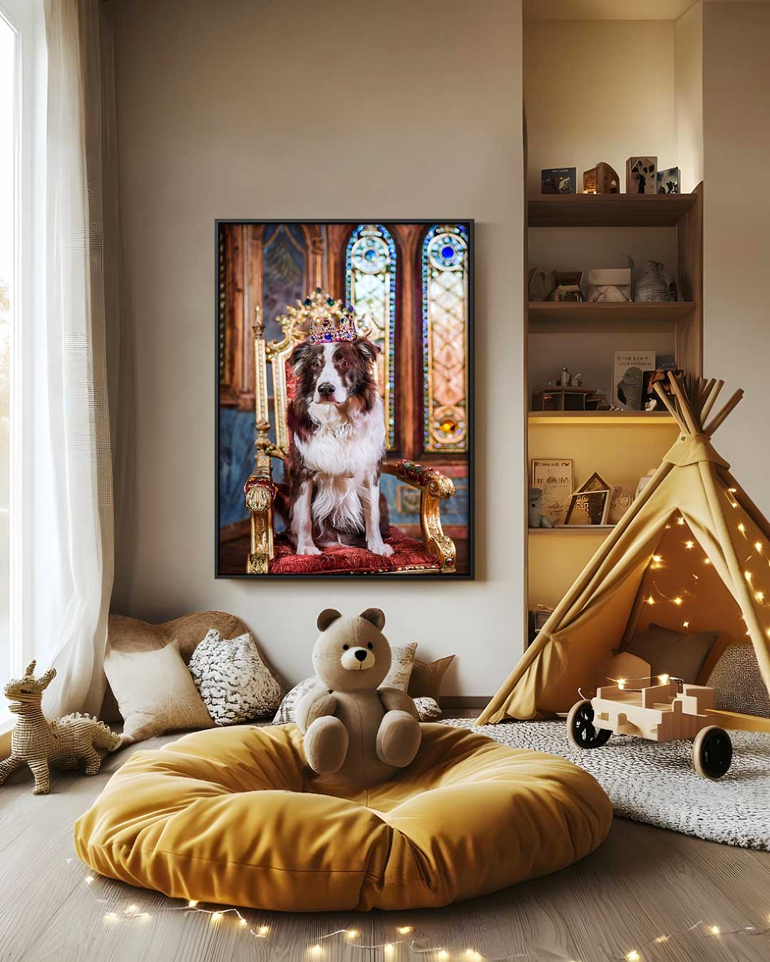 Koninklijke Hond op Troon Kunstwerk