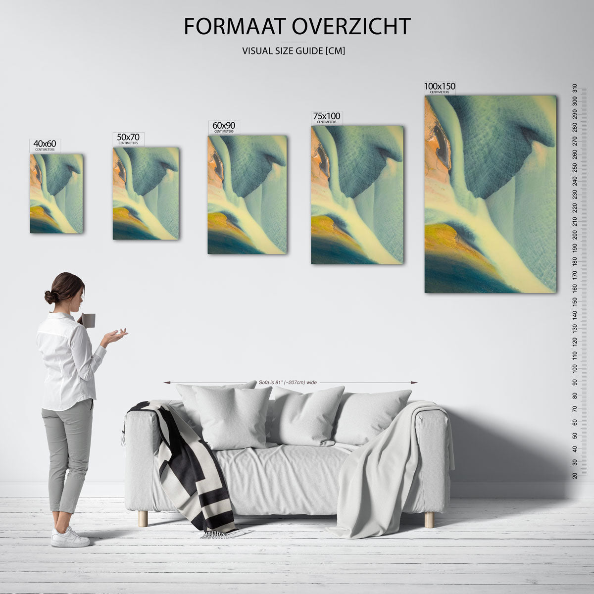 Vloeiende kleurencompositie Kunstwerk