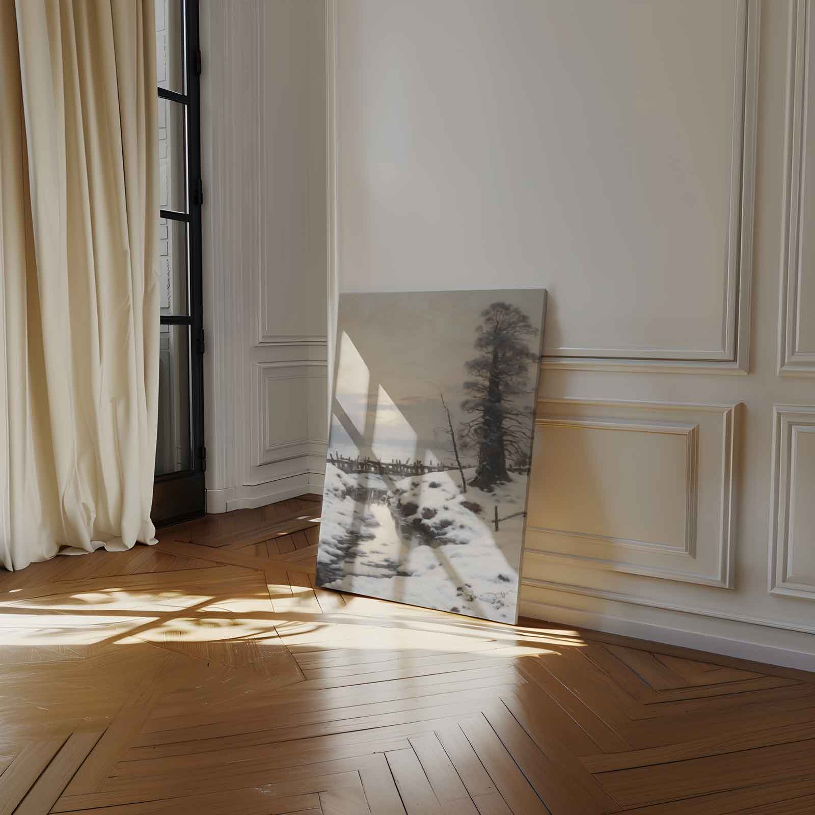 Winterse Rust in het Landschap Kunstwerk-canvas-dibond-plexiglas-wanddecoratie-WallArtistic