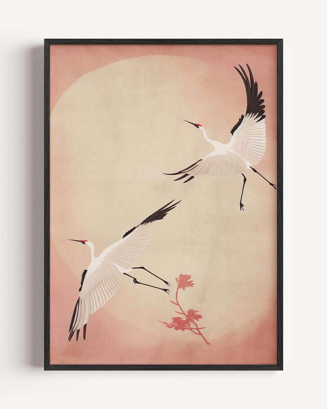 Elegante Kraanvogels in Vliegende Vlucht Poster-WallArtistic