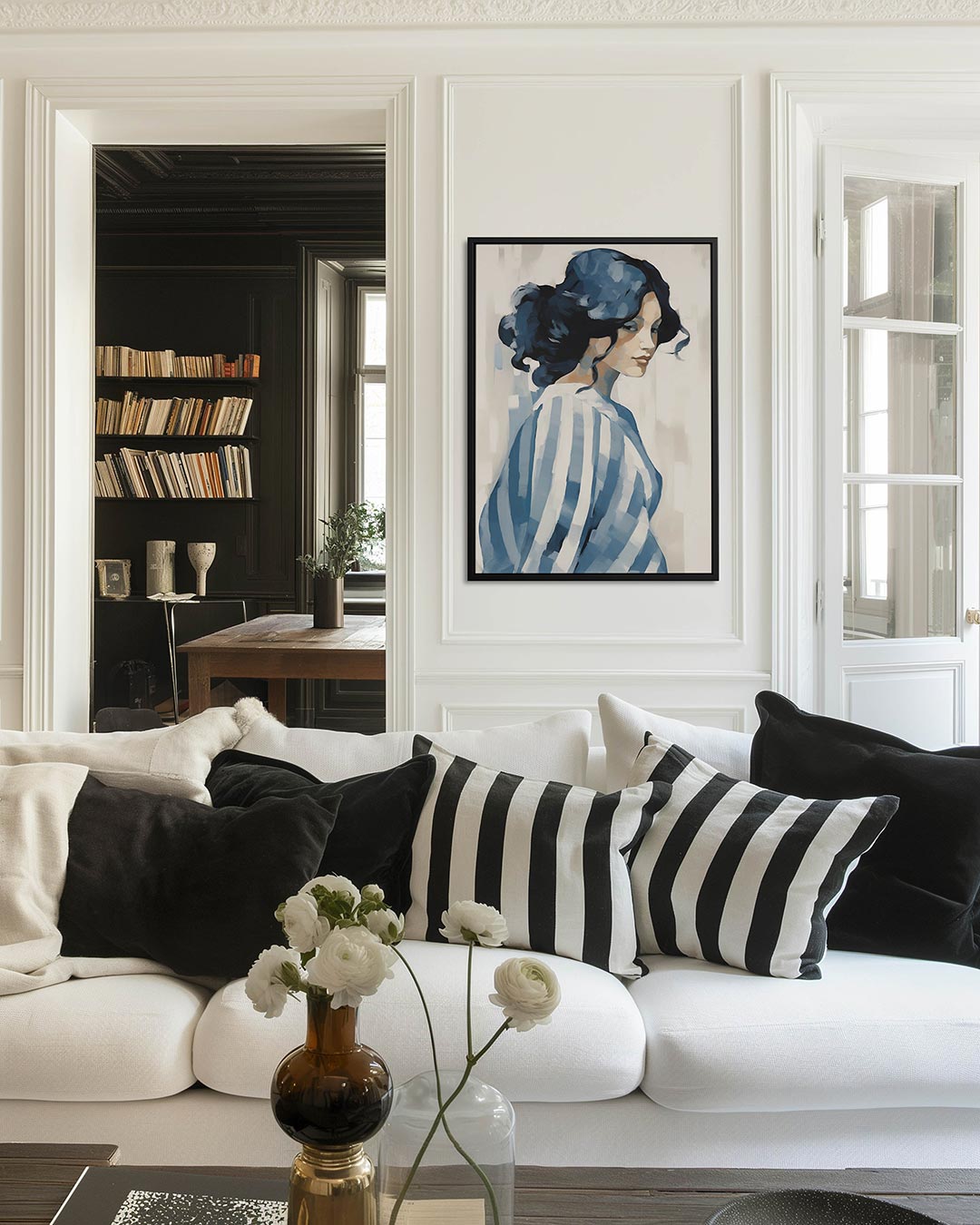 Gestreepte vrouw Kunstwerk