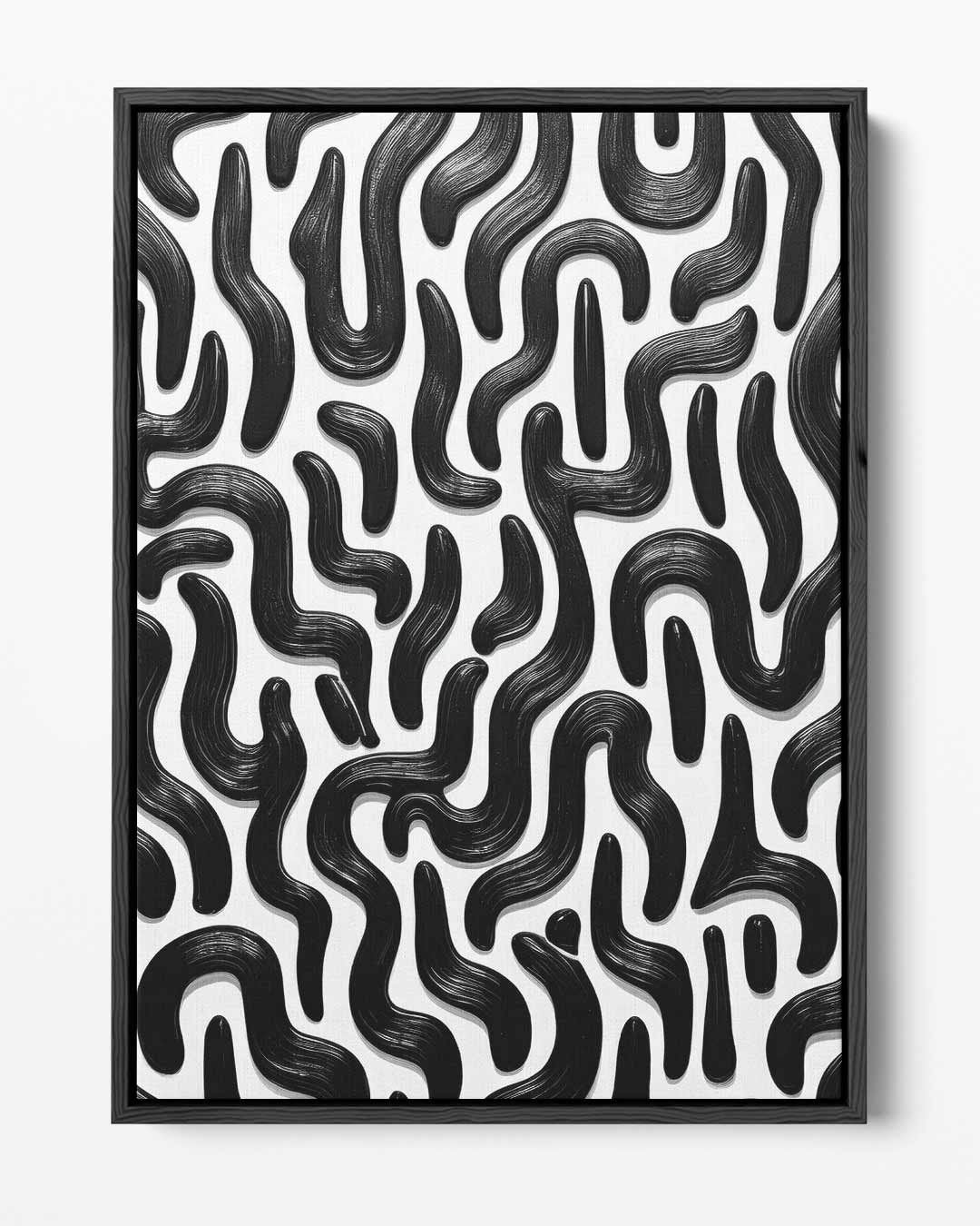 Dynamische Zwarte Stroom Kunstwerk-canvas-dibond-plexiglas-wanddecoratie-WallArtistic