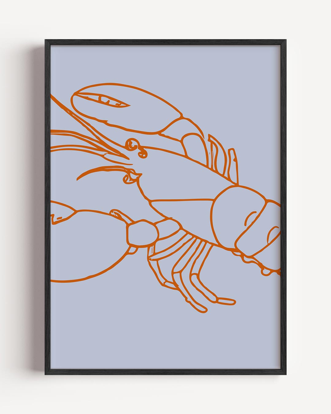 Stijlvolle Oranje Kreeftenlijntekening Poster-WallArtistic