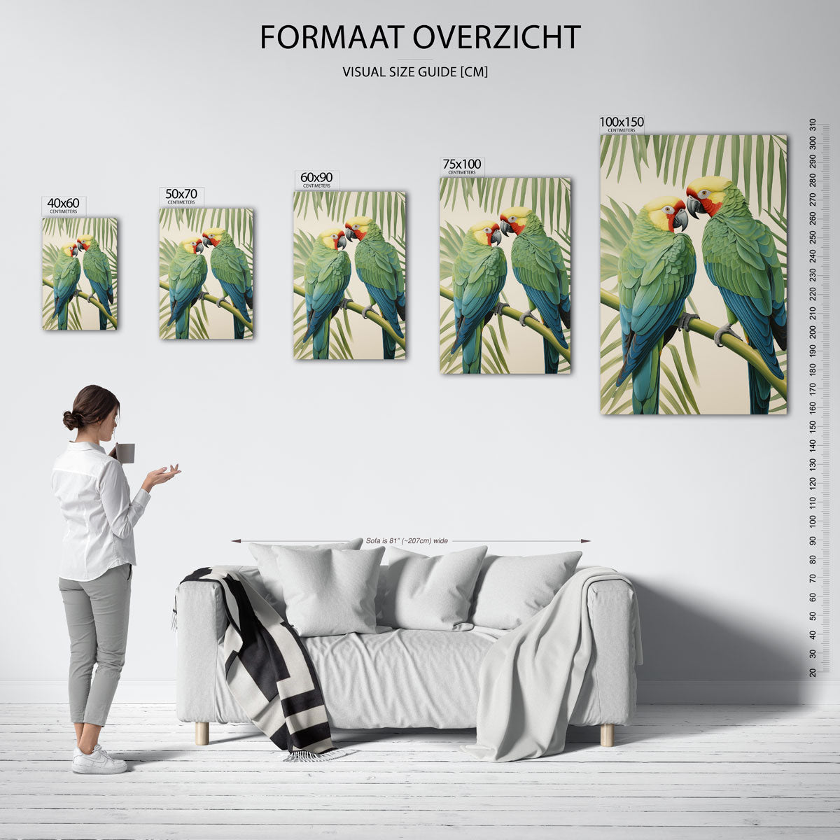 Tropische vogels Kunstwerk