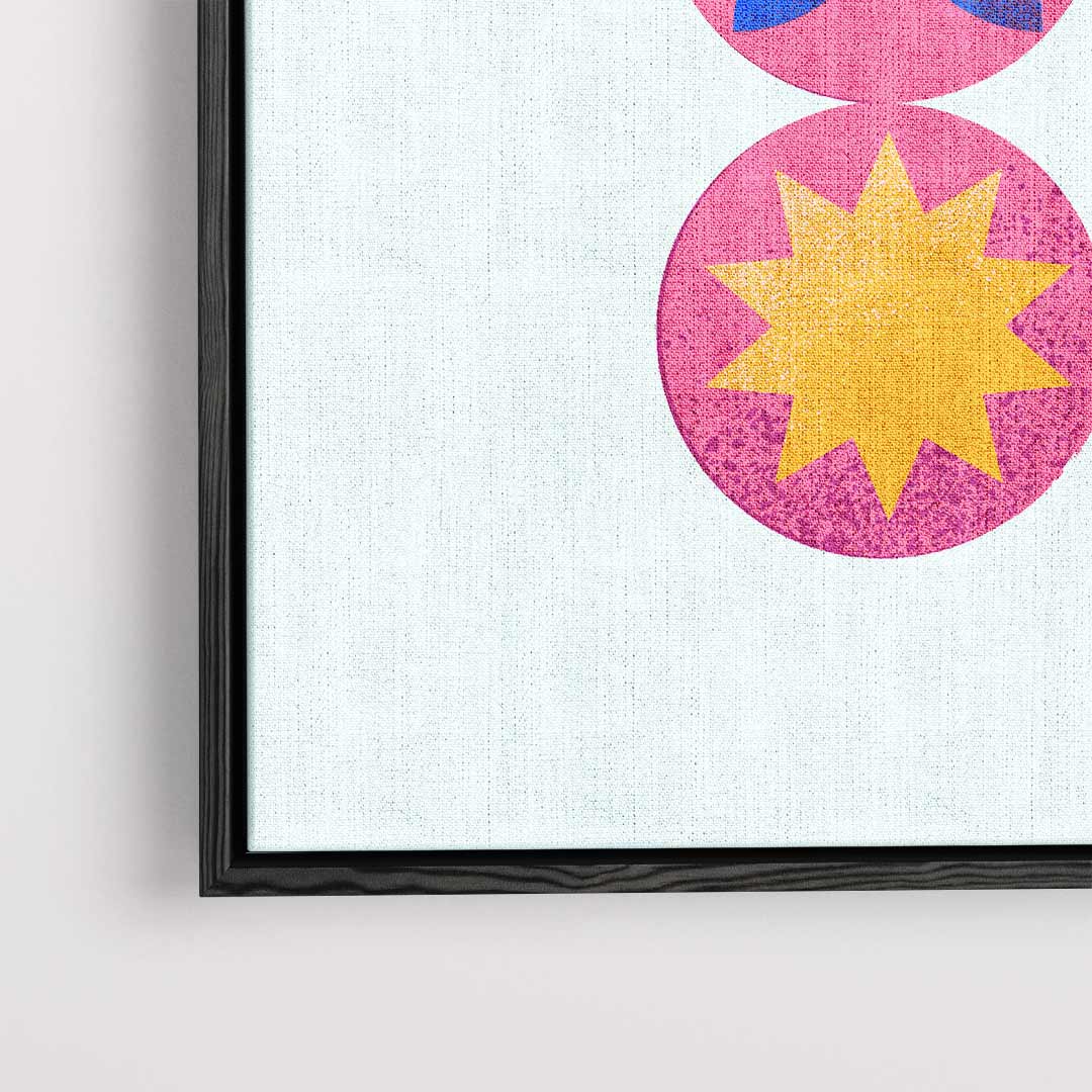 Kleurrijke Retro Cirkelpatronen Kunstwerk-canvas-dibond-plexiglas-wanddecoratie-WallArtistic