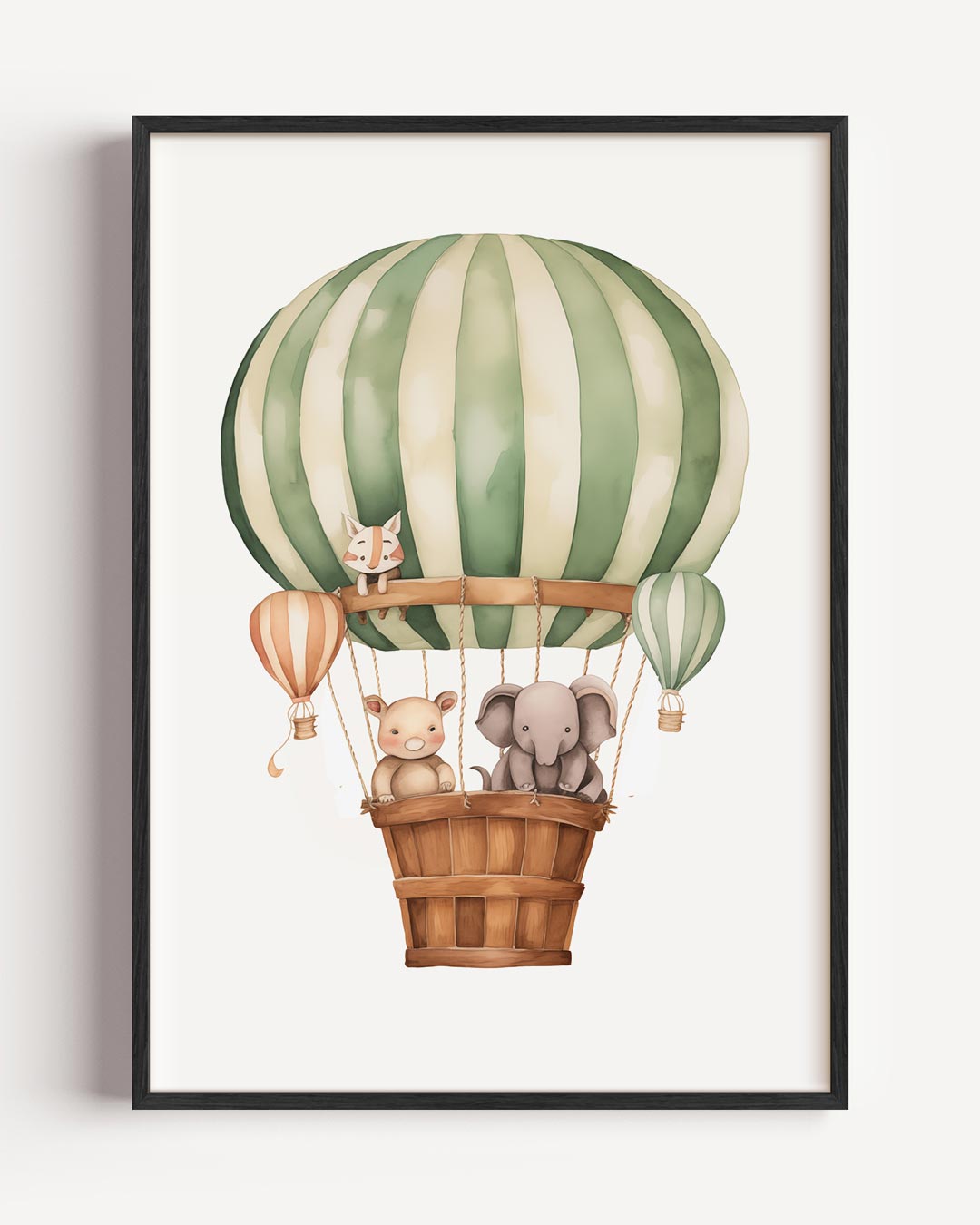 Vrolijke Luchtballon Dierenposter-WallArtistic