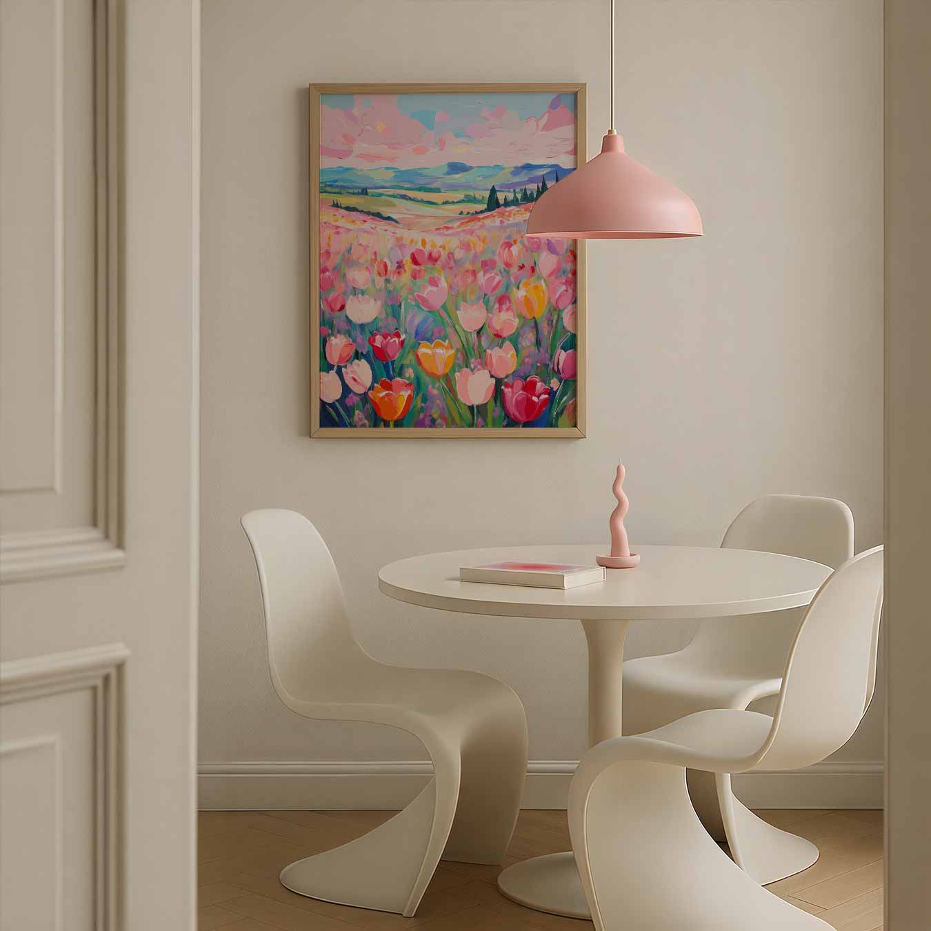 Vrolijke Tulpenweide Poster