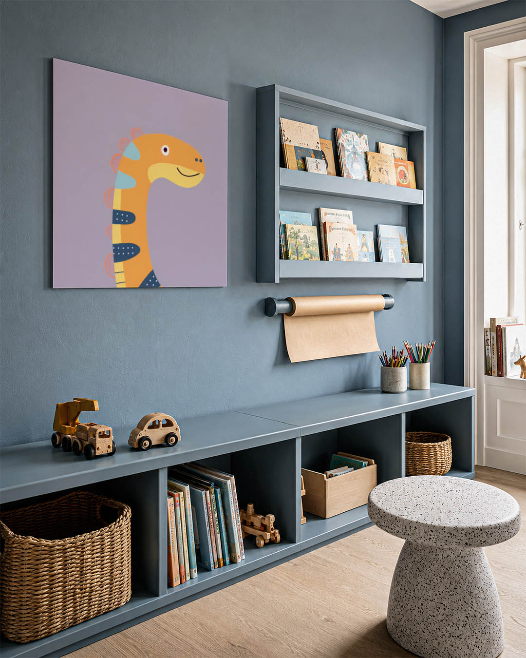Speelse dinosaurus illustratie Kunstwerk