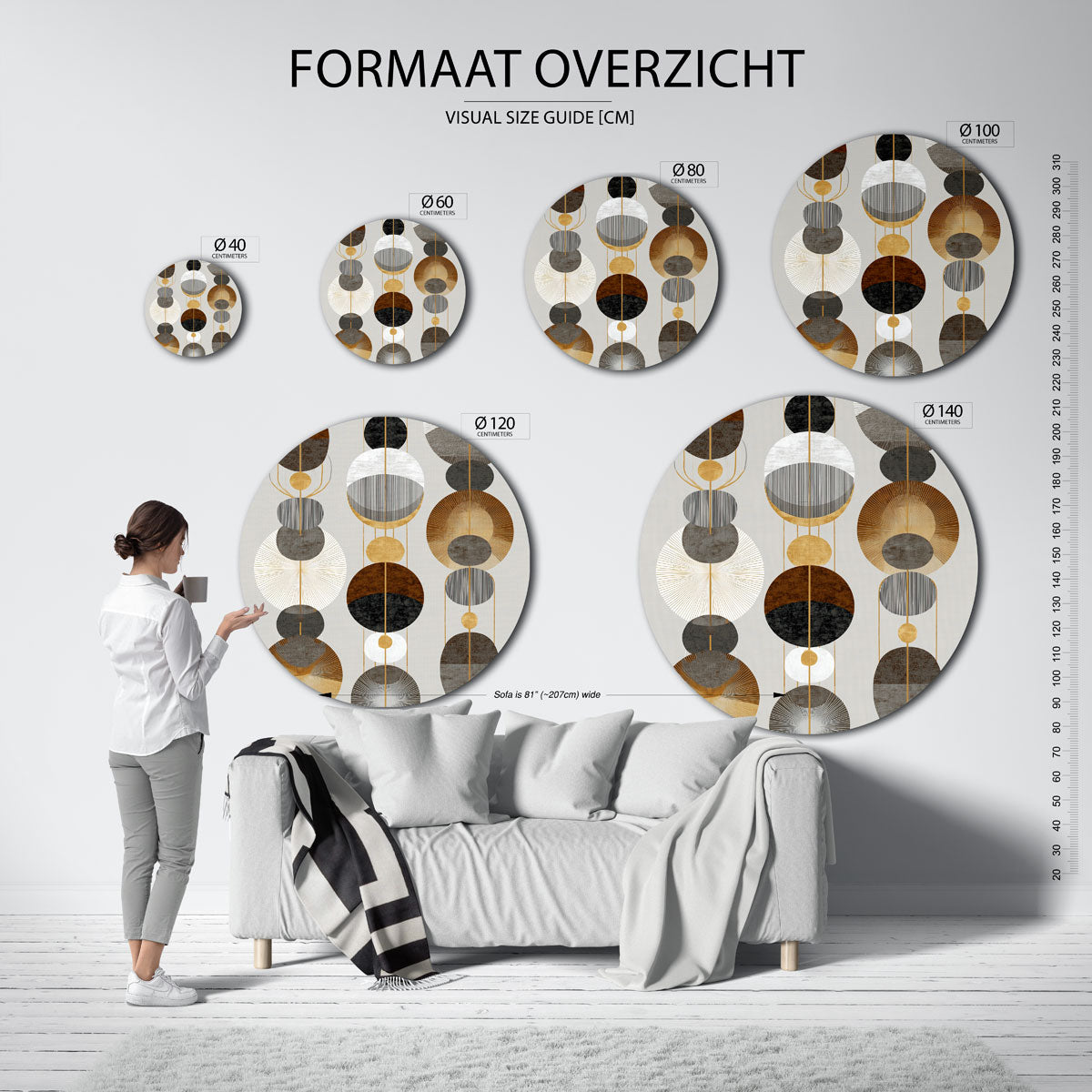 Geometrische vormen Muurcirkel