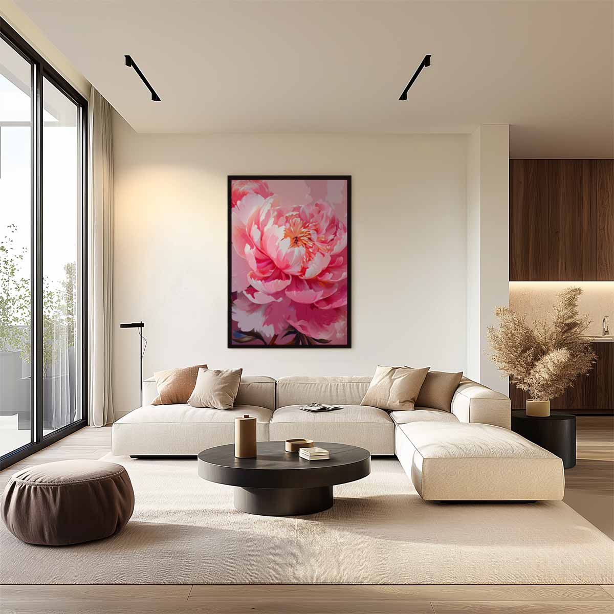 Bloeischoonheid in Roze Kunstwerk-canvas-dibond-plexiglas-wanddecoratie-WallArtistic