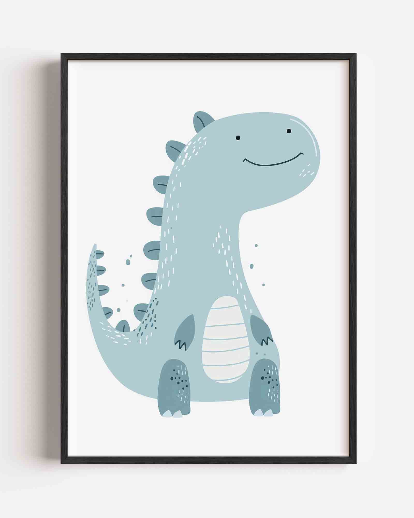 Blauwe dinosaurus Poster