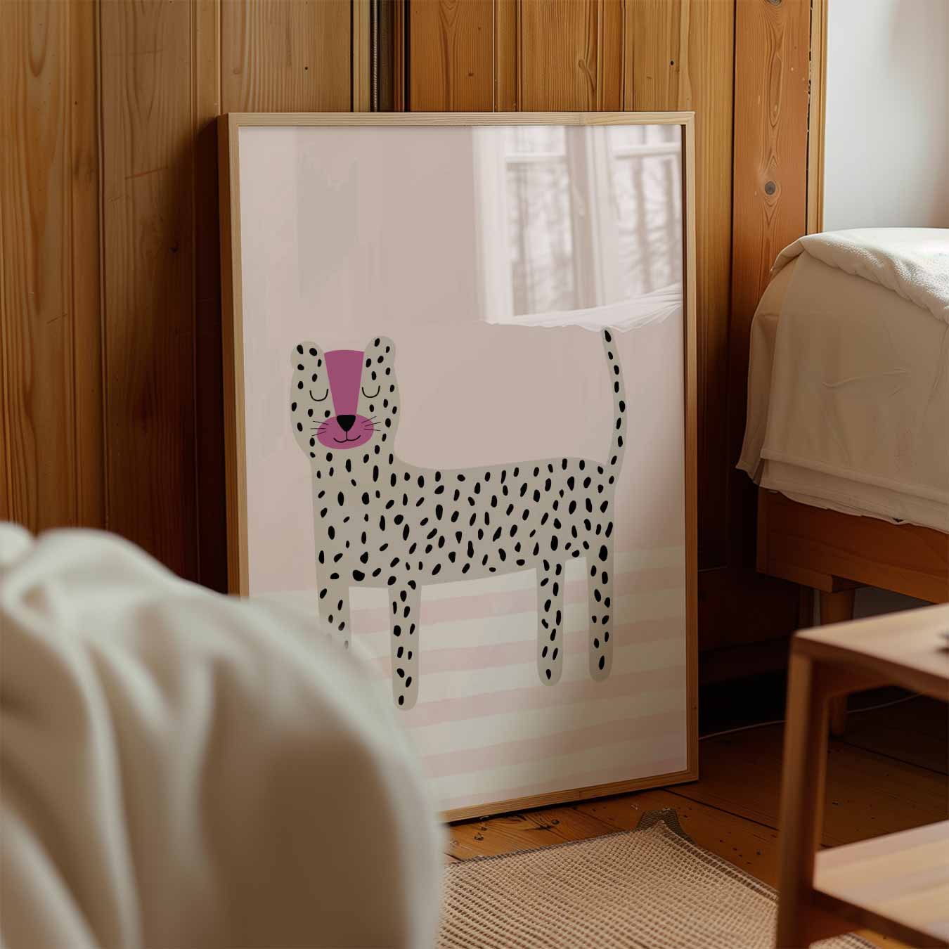 Vrolijke Luipaard Illustratie Poster