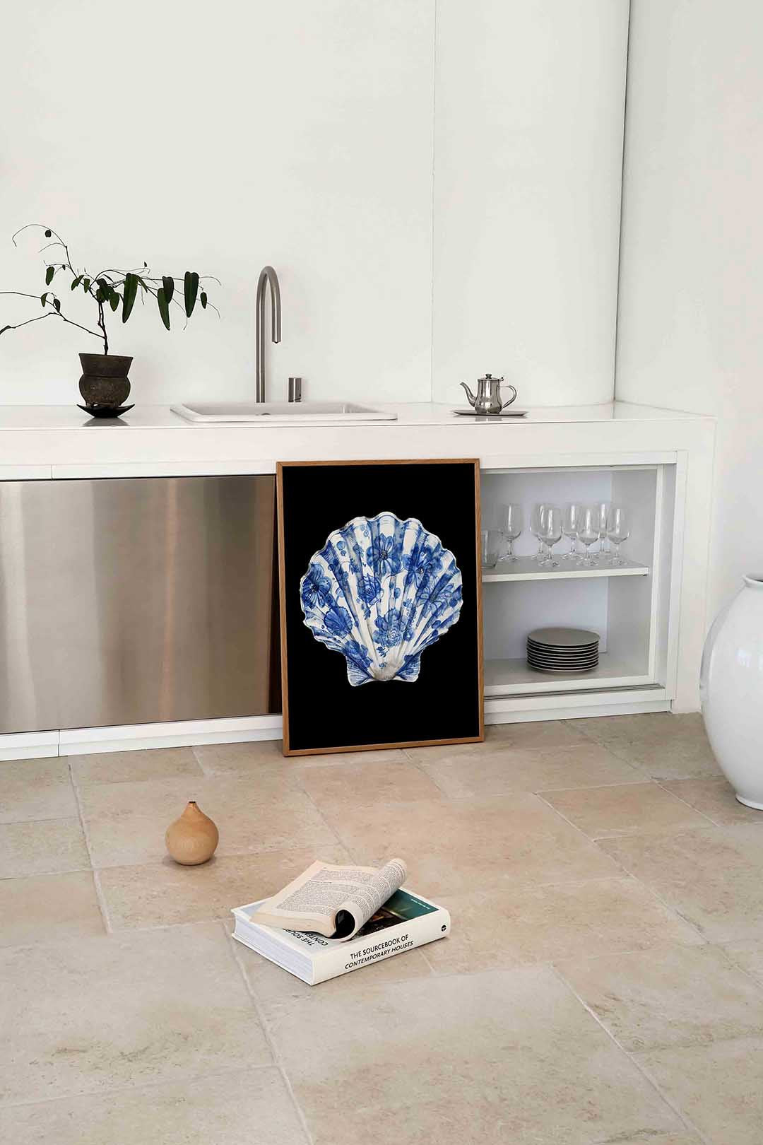 Blauwe schelp Poster