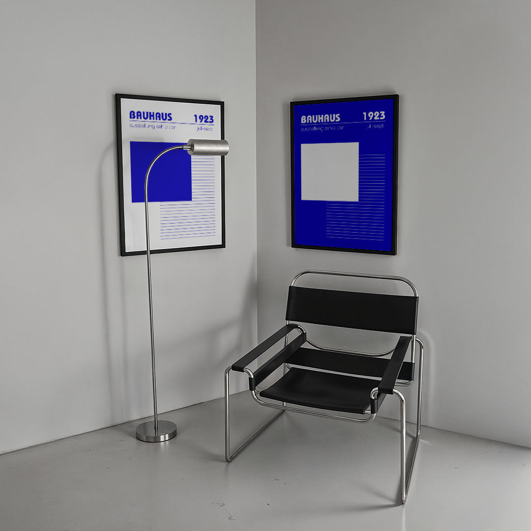 Blauw en lijnen Posterset