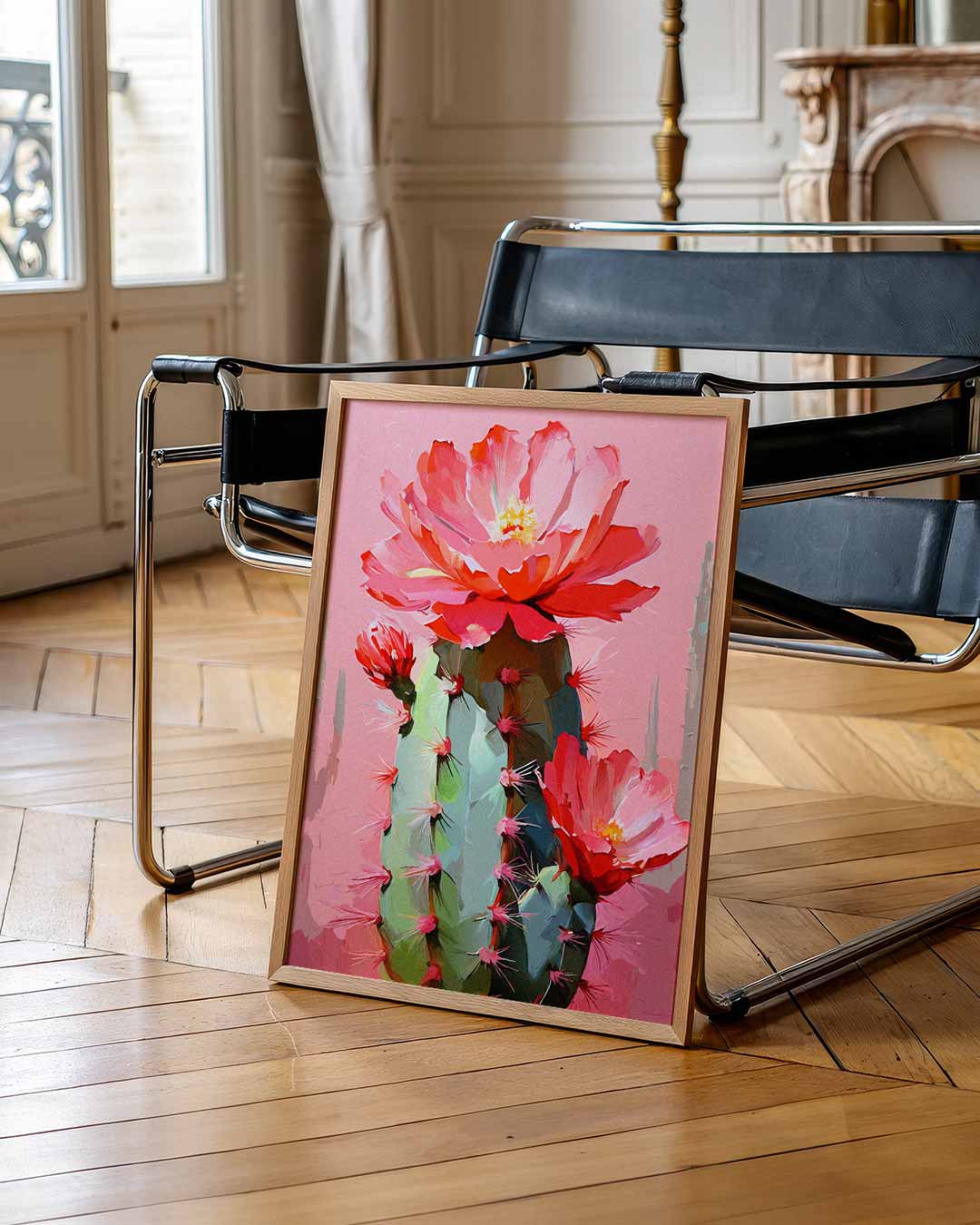 Bloeiende Cactus Kunstposter