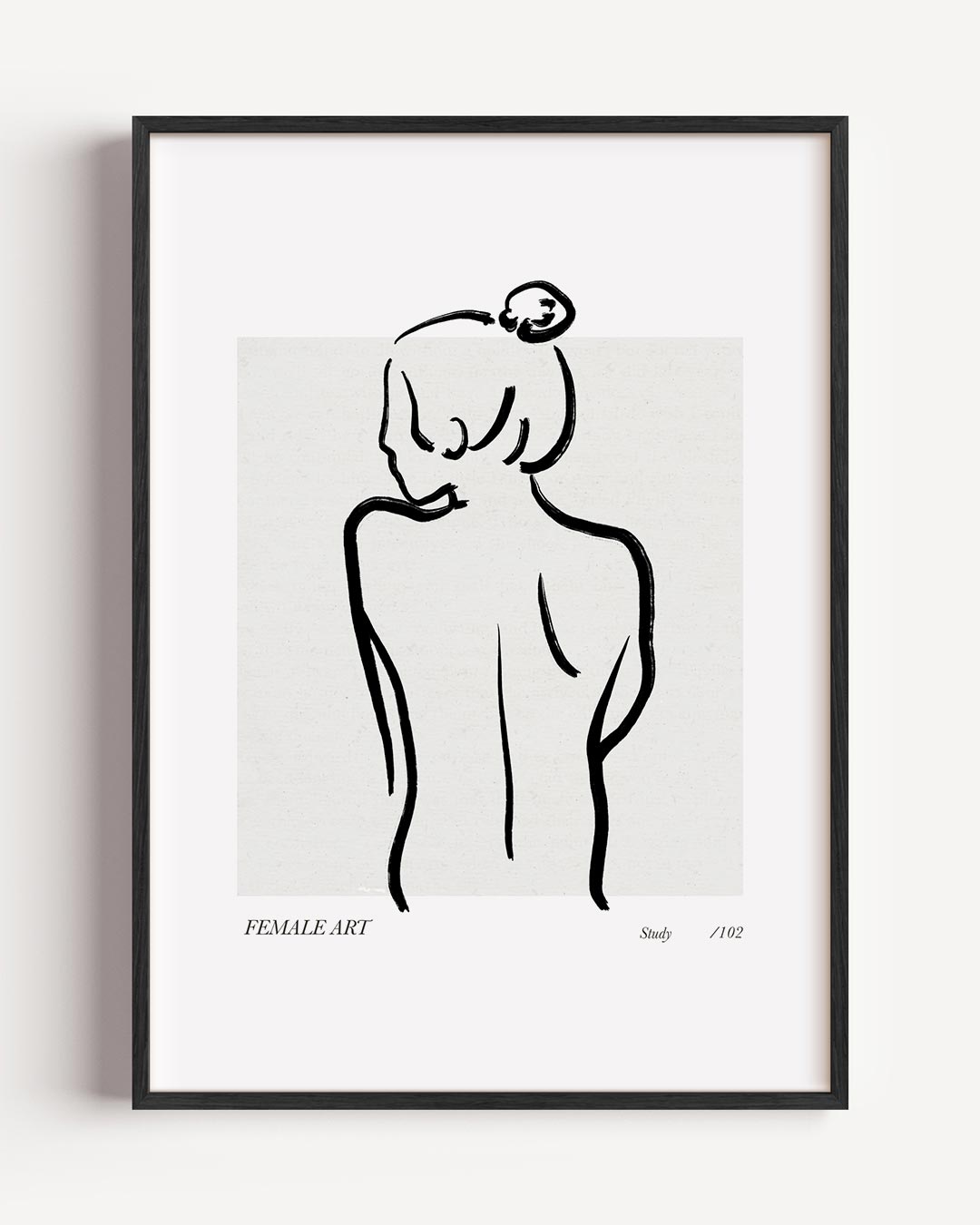 Elegante Lijntekening Vrouw Poster-WallArtistic