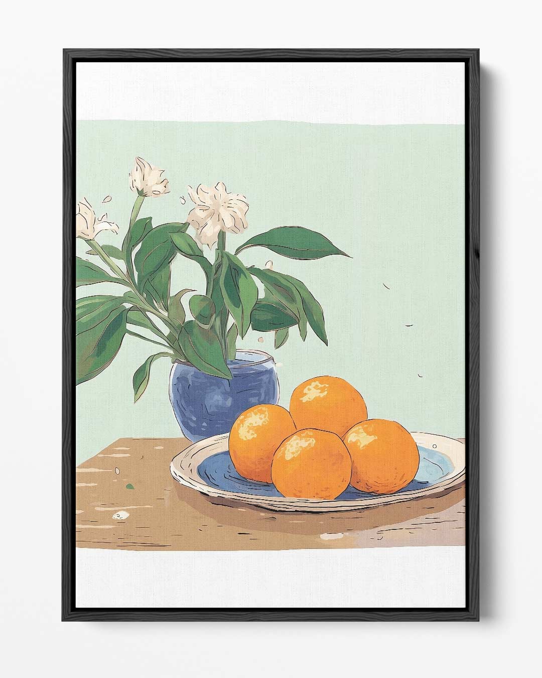 "Rustieke Stilleven met Mandarijnen" Kunstwerk-canvas-dibond-plexiglas-wanddecoratie-WallArtistic