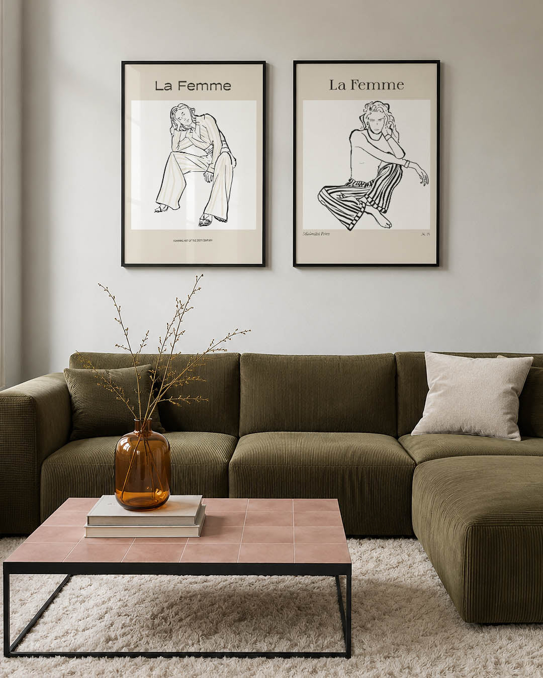 Lijn en vrouw Posterset
