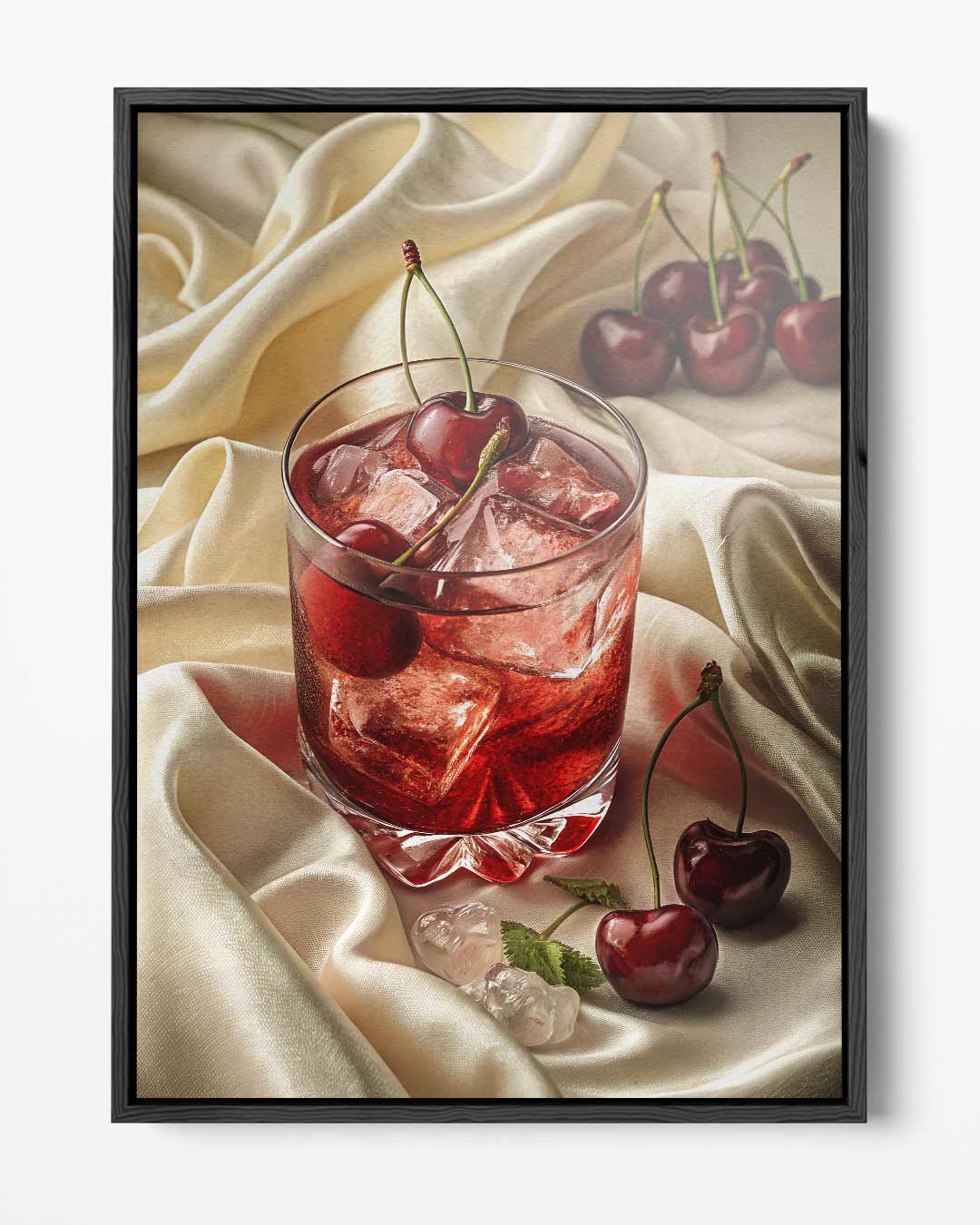 Kersen Cocktailexplosie op Zijde Kunstwerk-canvas-dibond-plexiglas-wanddecoratie-WallArtistic