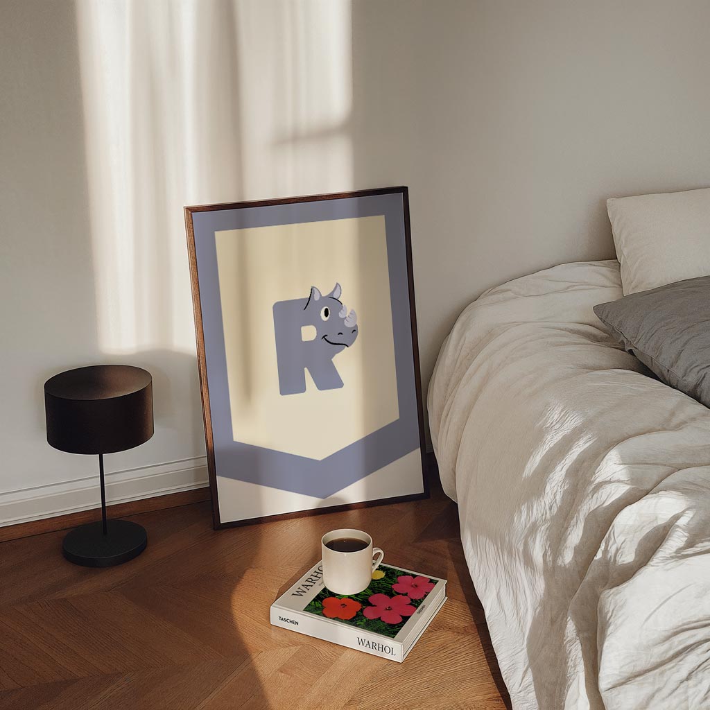 Schattige Neushoorn Poster