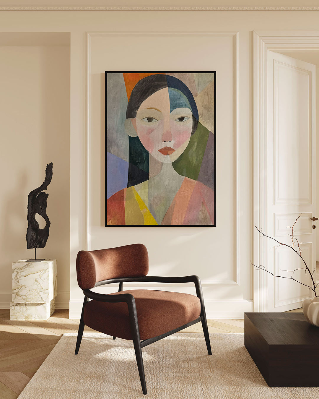 Geometrisch portret Kunstwerk