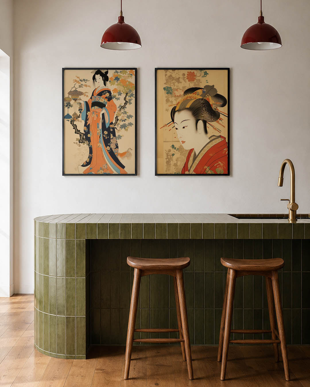 Kleurrijke kimono Posterset