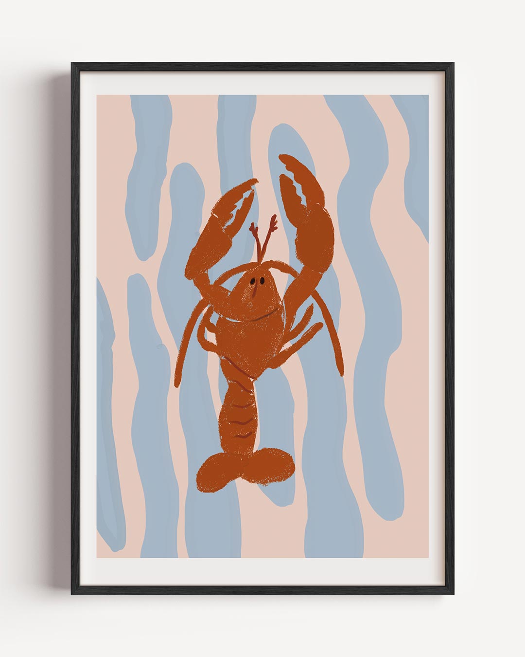Speelse Kreeft Kunstposter-WallArtistic